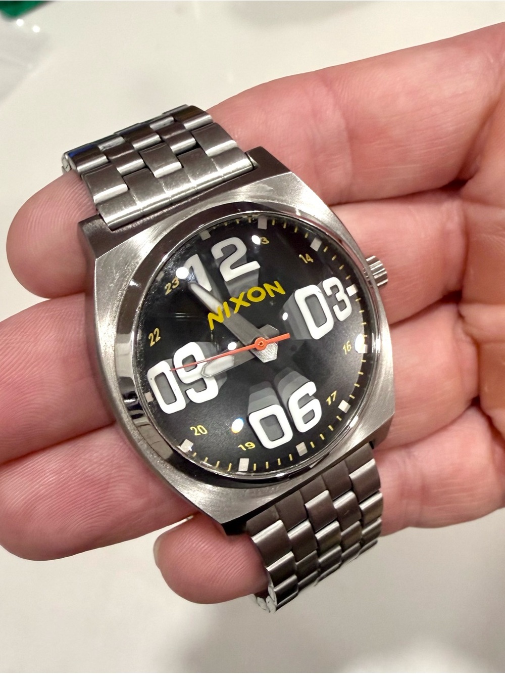 Nixon Time Teller Fisheye 37mm Stainless Steel Watch